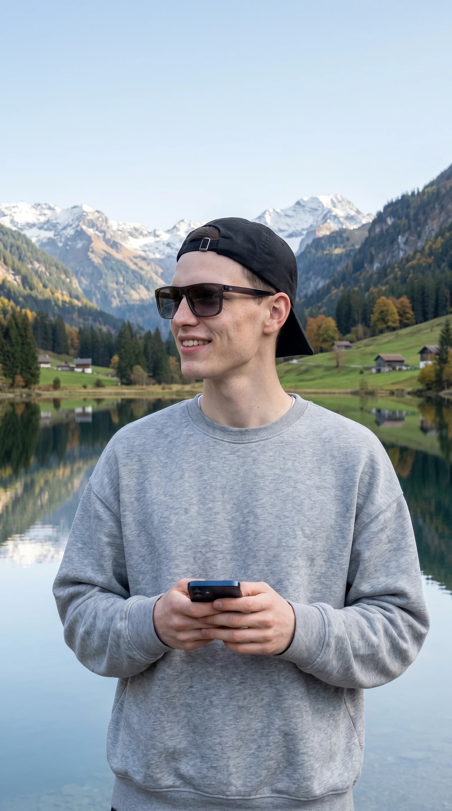 By an alpine lake