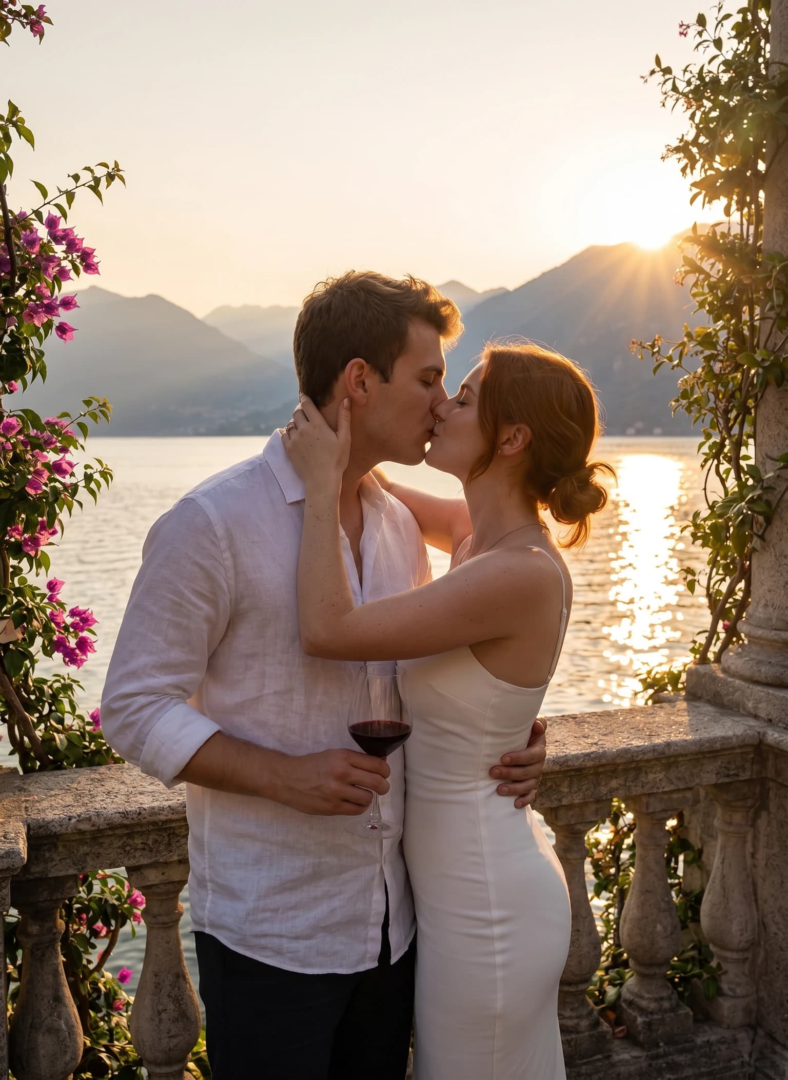 Kiss by the lake