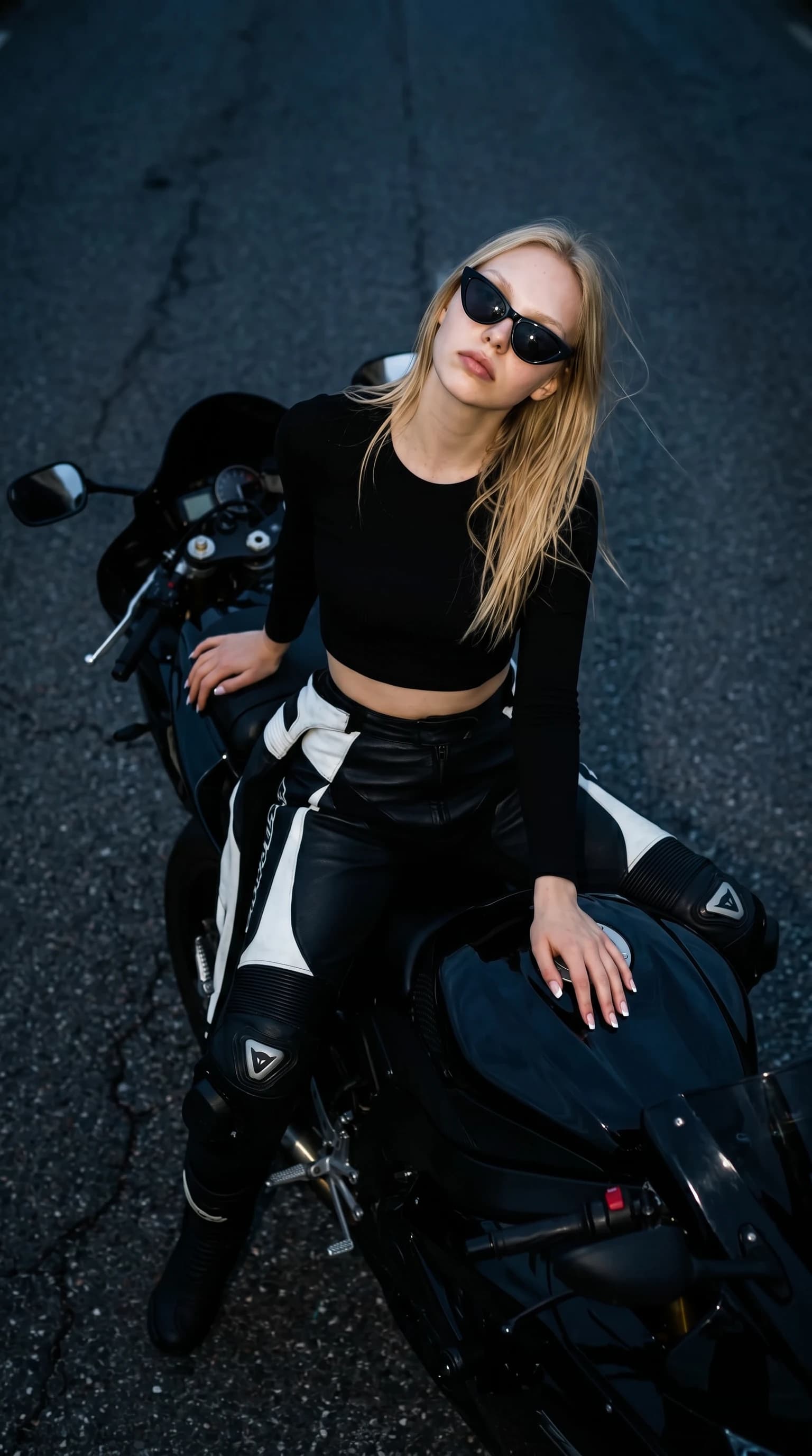 On a motorcycle