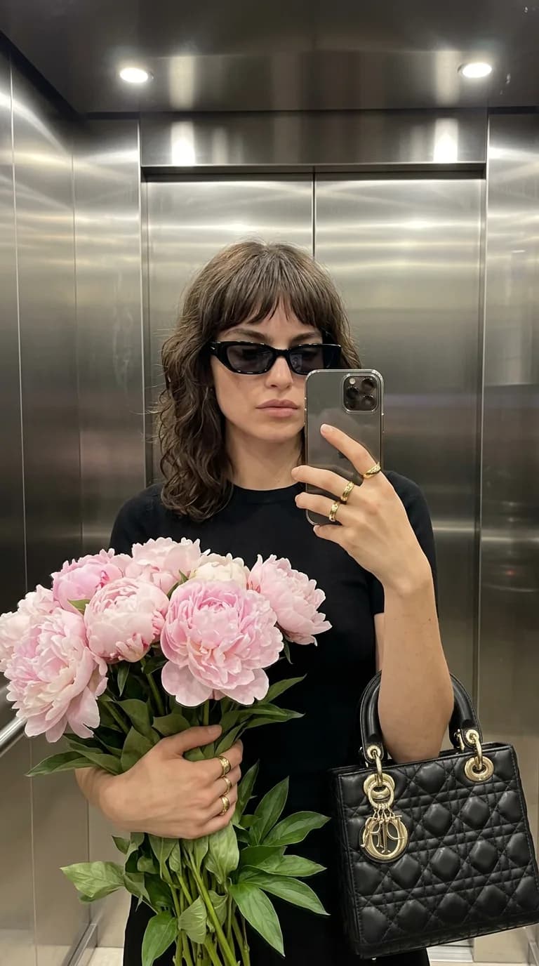 Selfie with flowers