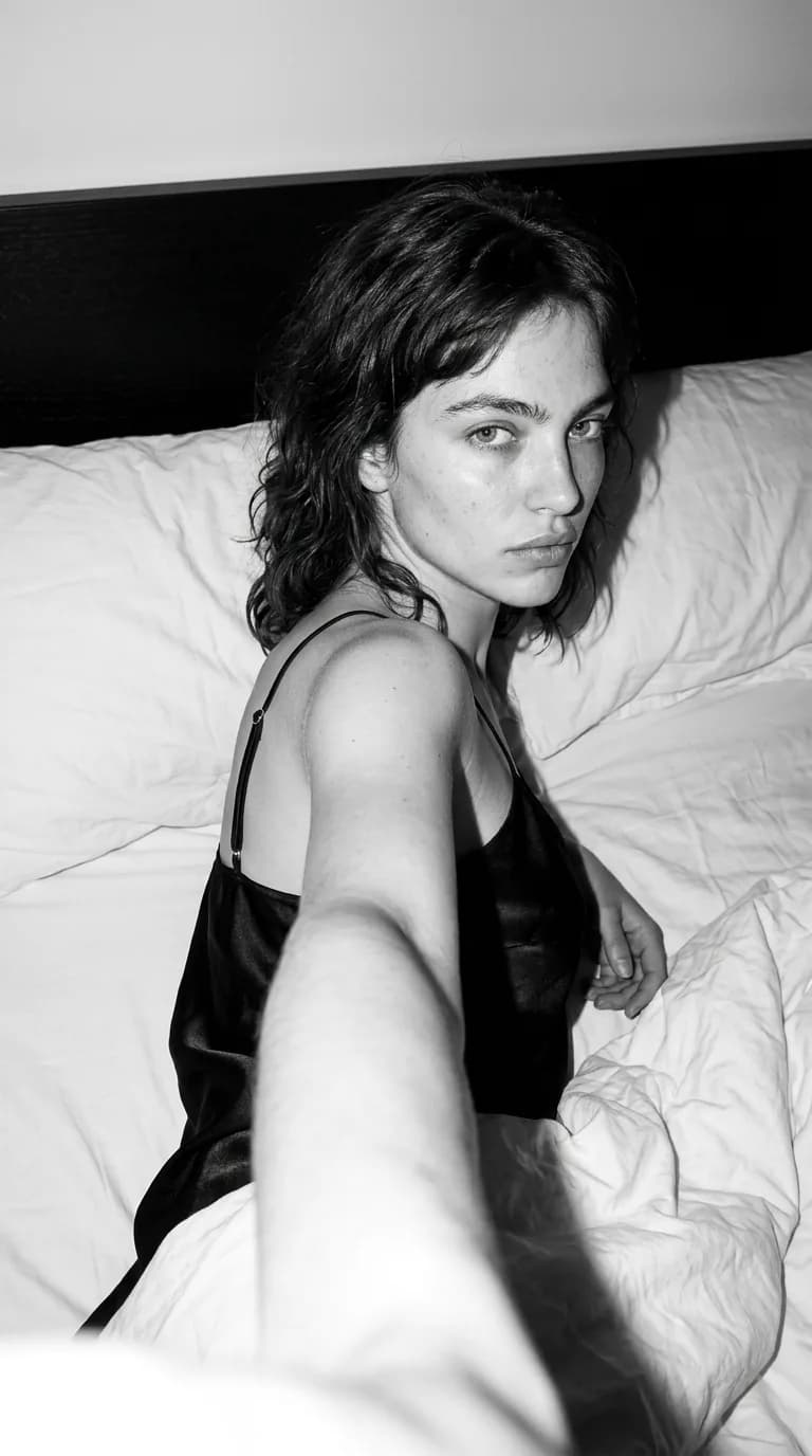 Black and White Noir Selfie